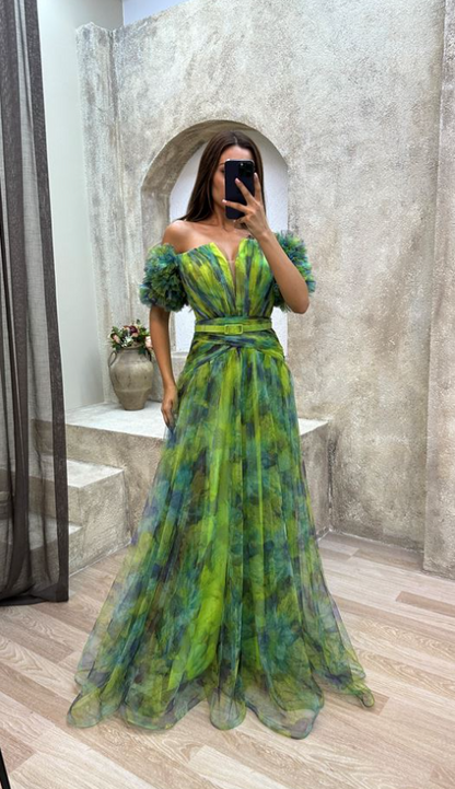 ADELE I TÜLL-COCKTAILKLEID MIT SCHLITZ