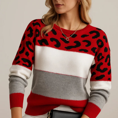 PAULINE I PULLOVER MIT LEOPARDENMUSTER