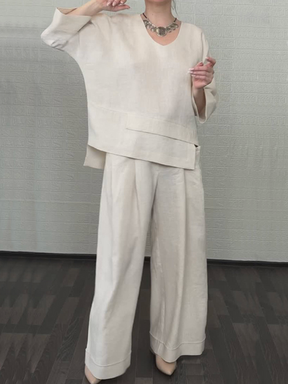 Renaya™ — Entspanntes Set aus Baumwolle & Leinen