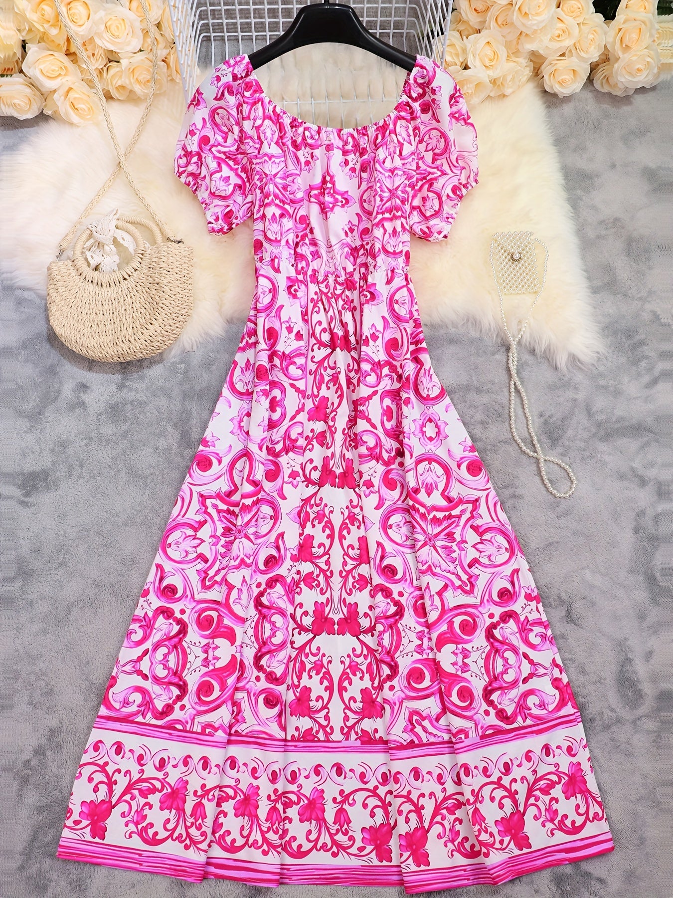 XANTHIS I SCHULTERFREIES BEDRUCKTES KLEID