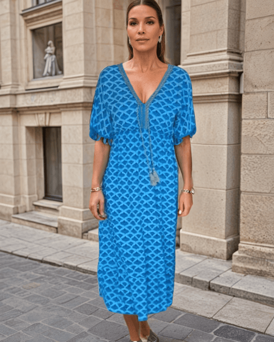 V-Ausschnitt Freizeitkleid mit Print