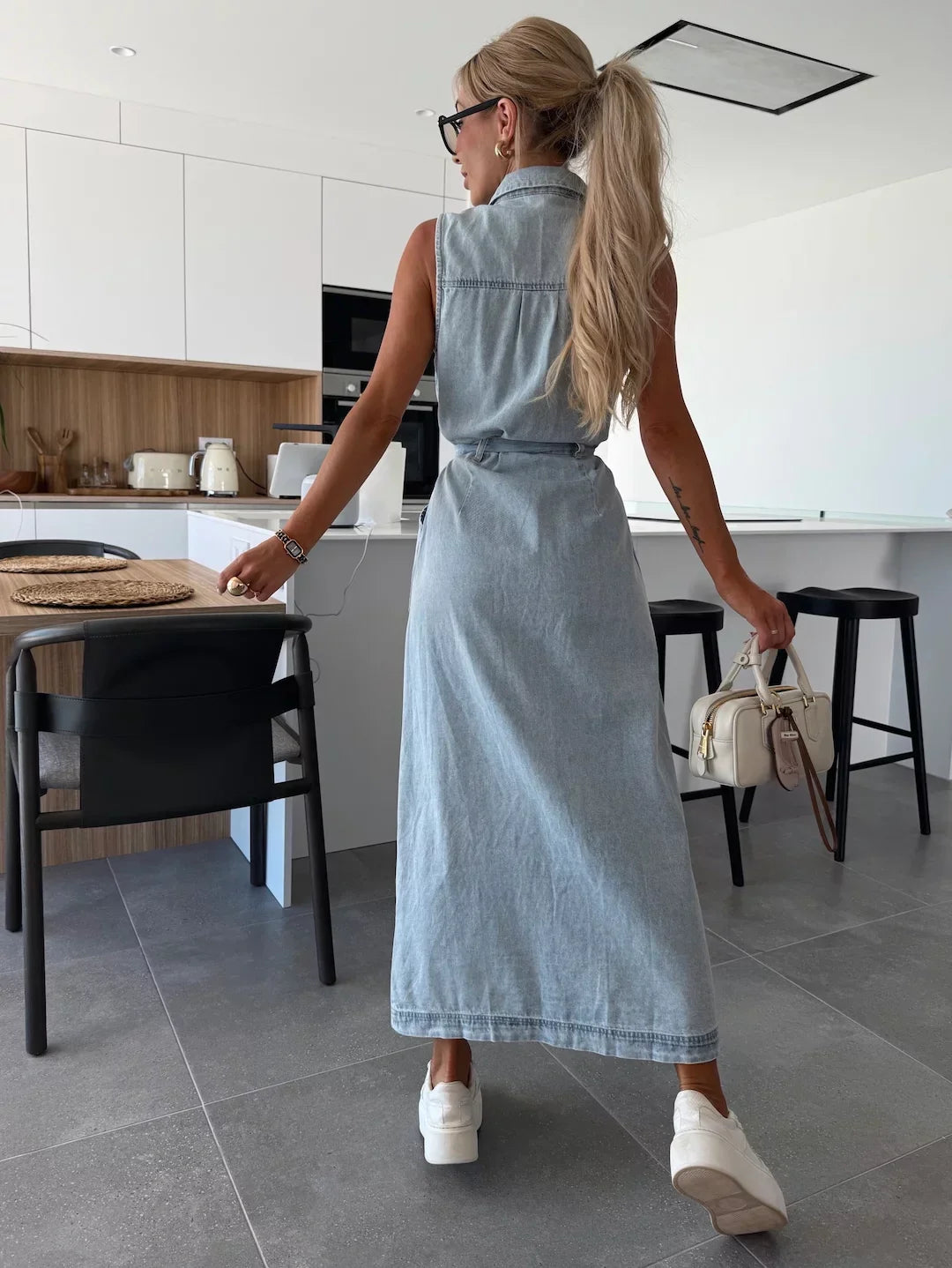LOUISA I MAXIKLEID AUS DENIM