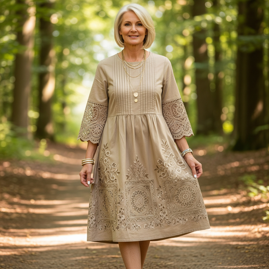 ADELINDE I VIELSEITIGES MIDIKLEID MIT 3/4-ÄRMELN