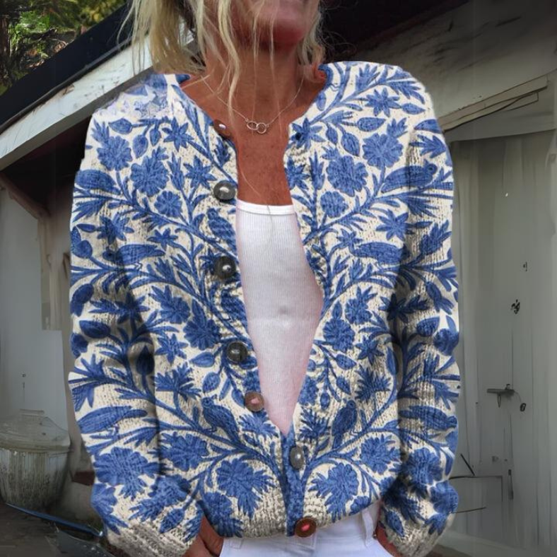LEILANI I WARME BLUMENSTRICKJACKE