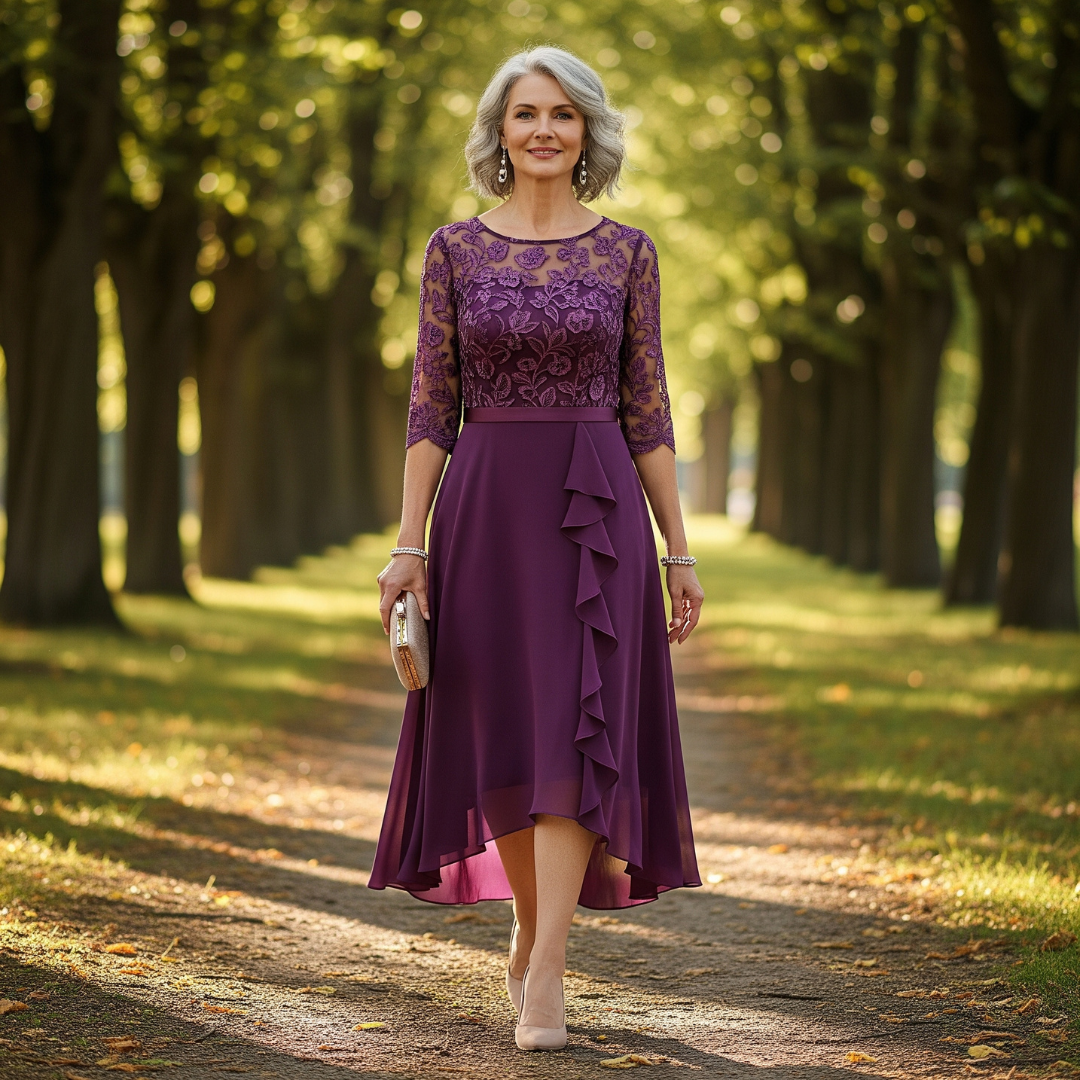 VIVIANNE I LUXURIÖSES CHIFFON-MIDIKLEID