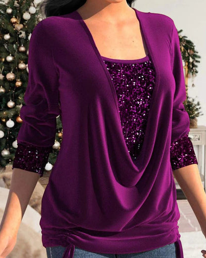 Elena | Elegant Sequin Blouse