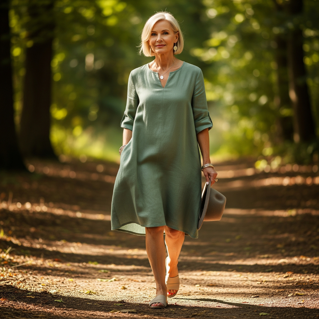 JEANNETE I TRENDIGES V-AUSSCHNITT-KLEID