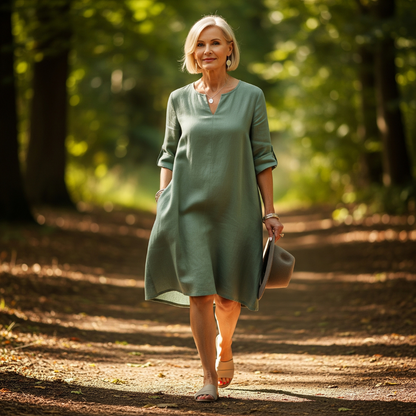 JEANNETE I TRENDIGES V-AUSSCHNITT-KLEID