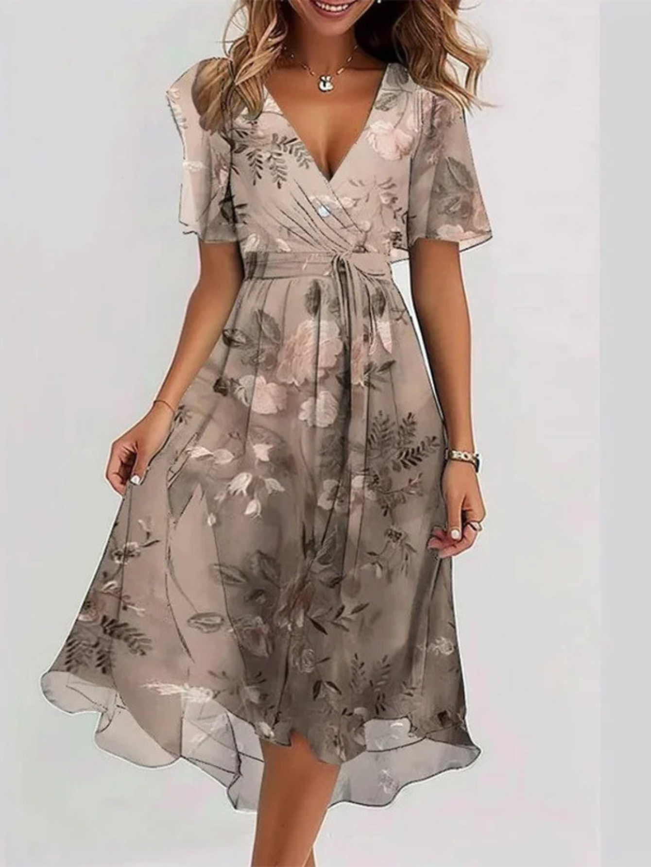 BERTINE I FLIESSEND BEDRUCKTES KLEID