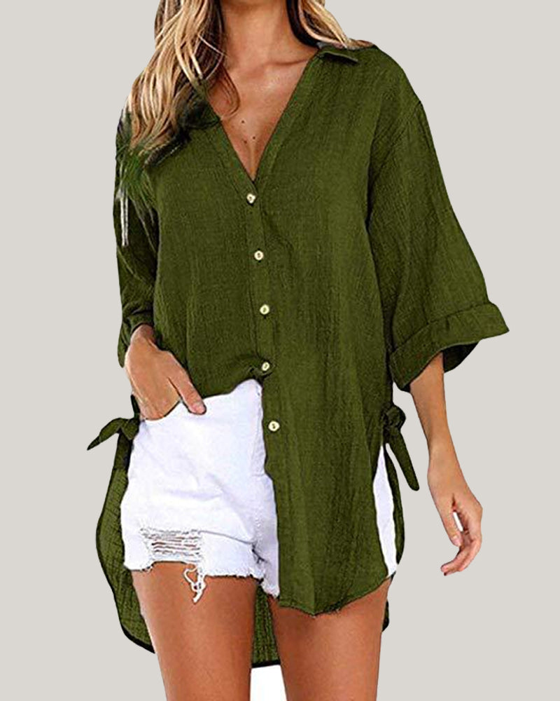 Sienna | Long Sleeve Shirt with Side Ties