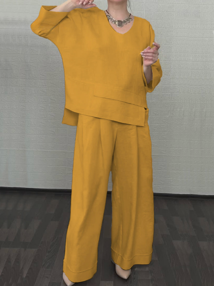 Renaya™ — Entspanntes Set aus Baumwolle & Leinen