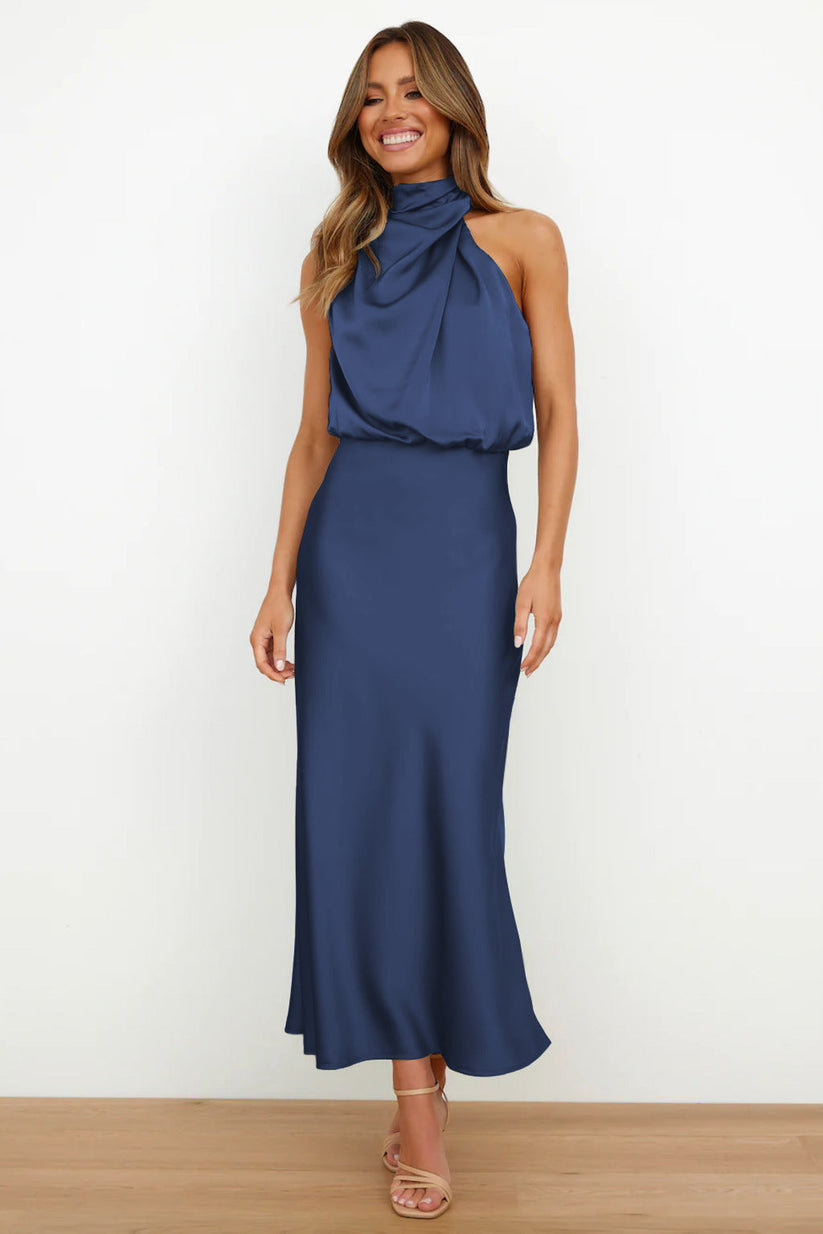 VERONA I LANGES SATIN MIDI KLEID