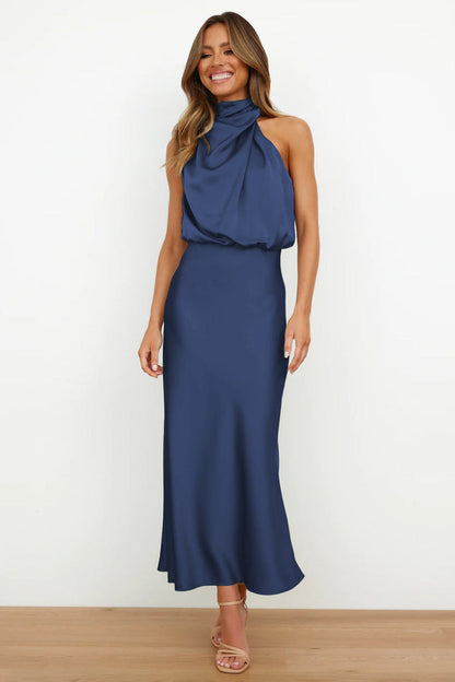 VERONA I LANGES SATIN MIDI KLEID
