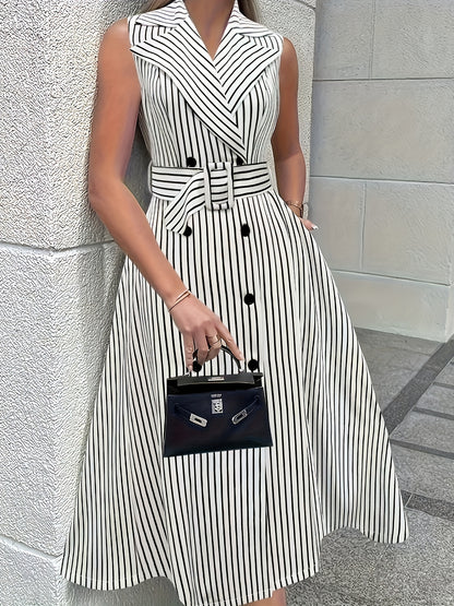 ANSWINA I GESTREIFTES VINTAGE MIDIKLEID