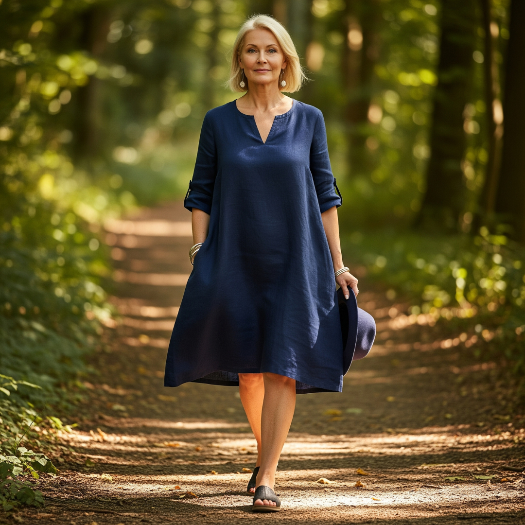 JEANNETE I TRENDIGES V-AUSSCHNITT-KLEID