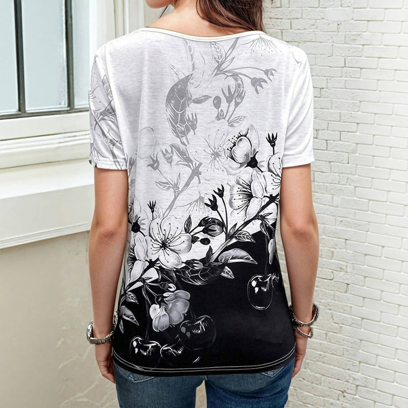 Vintage-T-Shirt Mit Blumendruck