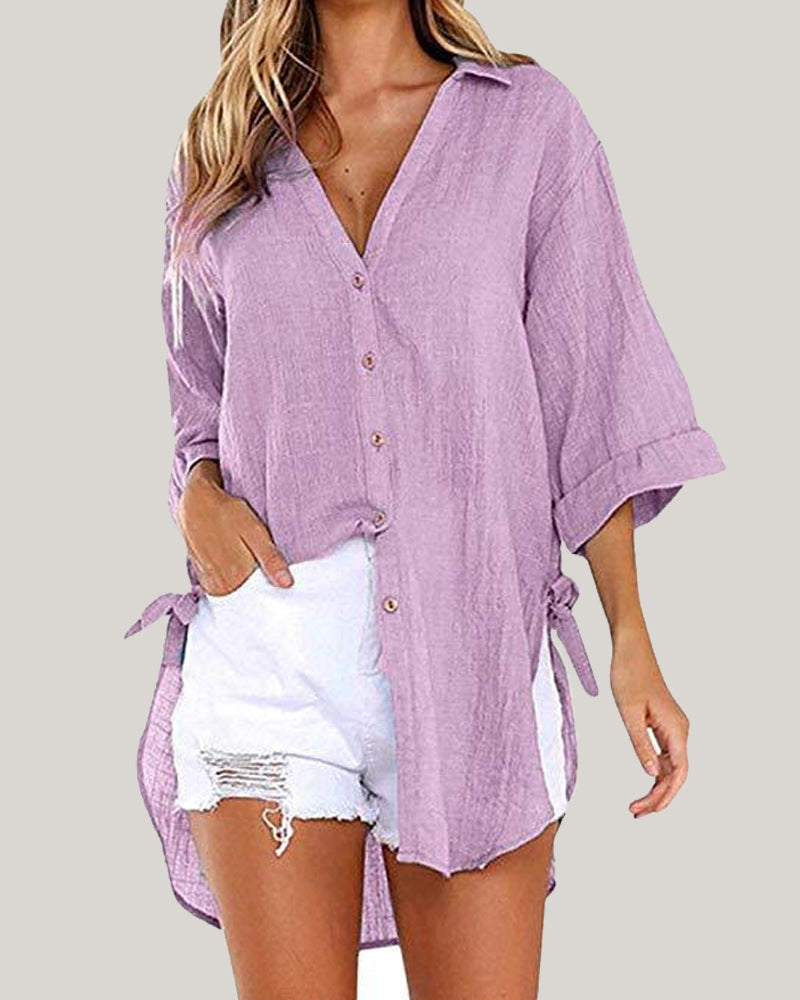 Sienna | Long Sleeve Shirt with Side Ties