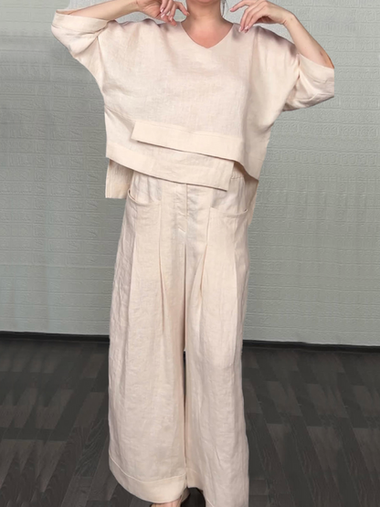 Renaya™ — Entspanntes Set aus Baumwolle & Leinen