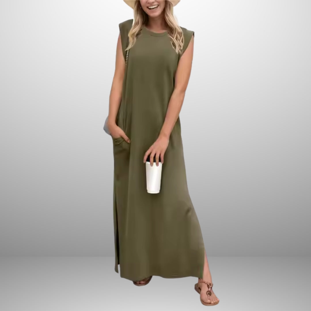 EMMA | Lange Fließende Anti-Falten Kleid