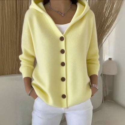MIRA I STILVOLLE STRICKJACKE MIT KAPUZE