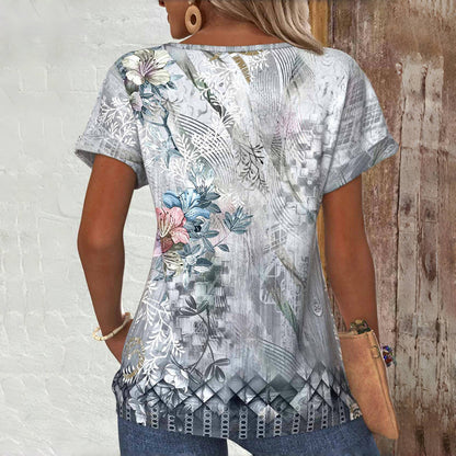 Vintage-T-Shirt Mit Blumendruck