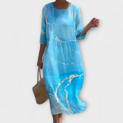 MIRANDA I STILVOLLES BLUMEN-MIDIKLEID