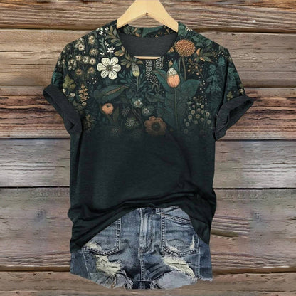 Vintage-T-Shirt Mit Blumendruck