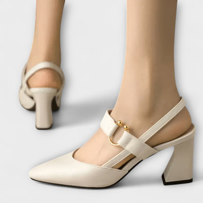 WALBURGIS I LEDERSANDALEN MIT BLOCKABSÄTZEN