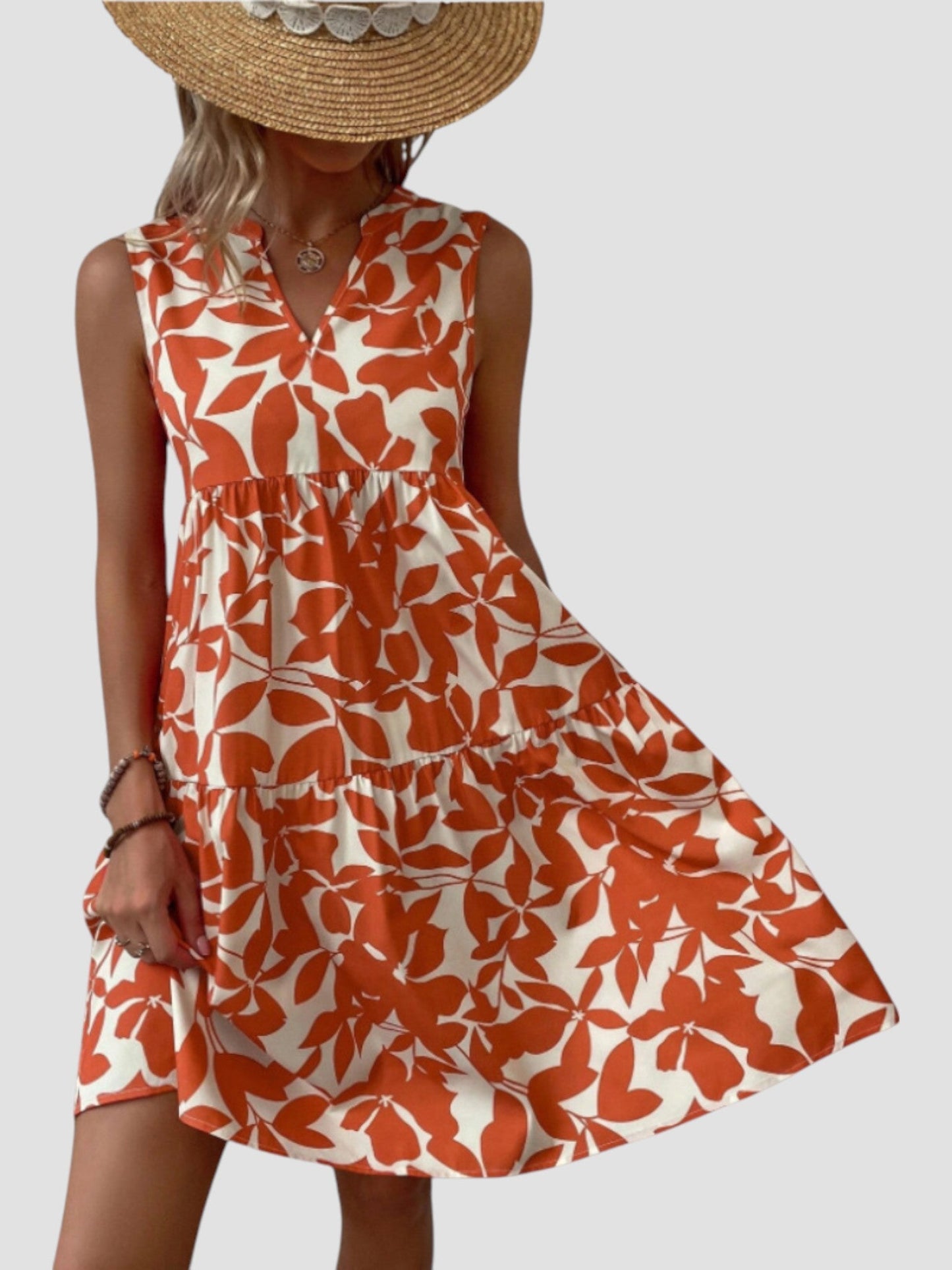 SERAPHINE I ÄRMELLOSES GEBLÜMTES KLEID