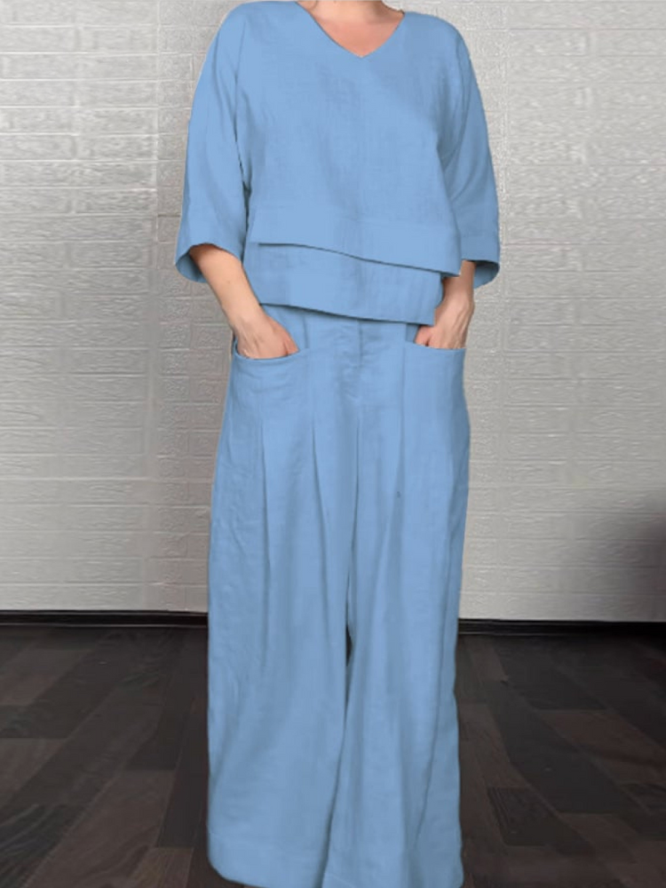 Renaya™ — Entspanntes Set aus Baumwolle & Leinen