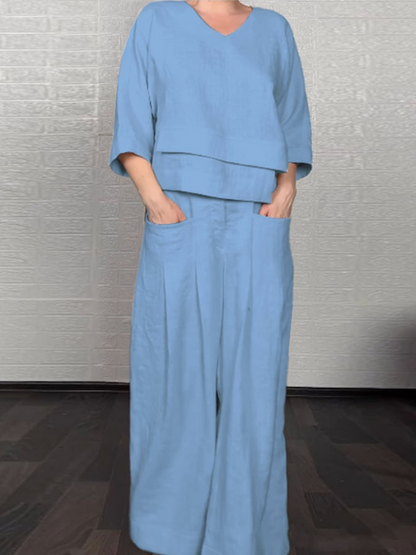 Renaya™ — Entspanntes Set aus Baumwolle & Leinen