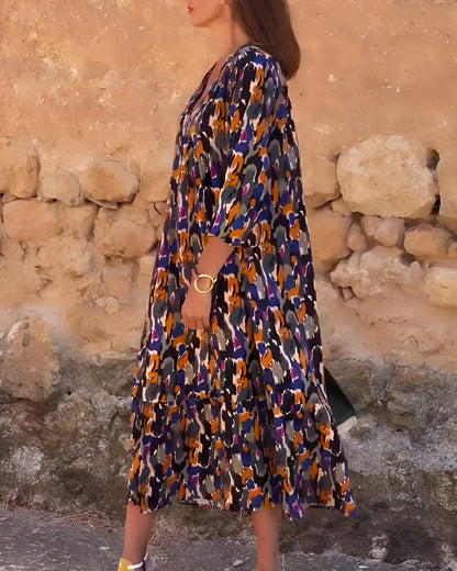 QUIETA I MAXIKLEID MIT RETROMUSTER