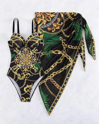 LOTTA I EINTEILIGER PUSH-UP-BADEANZUG MIT STRANDROCK