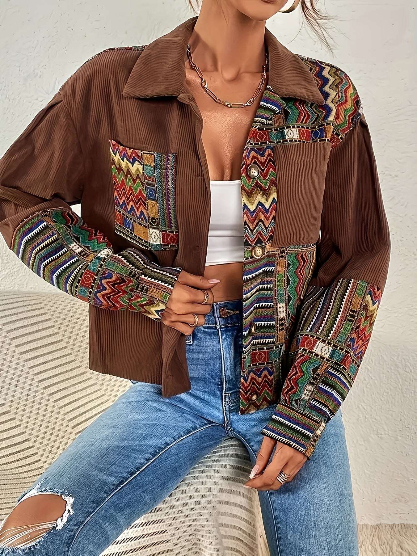 ZELINA I KORDJACKE MIT ETHINENDRUCK