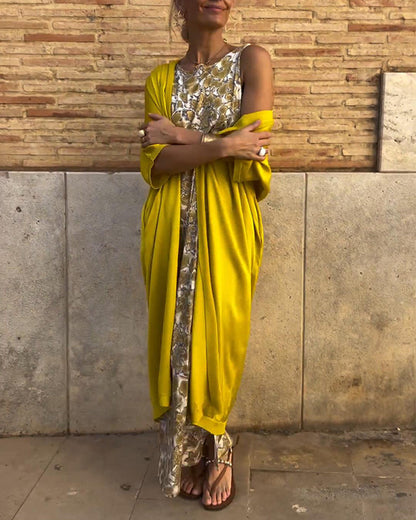 SWANHILD I ELEGANTES KLEID-UND-CARDIGAN-SET