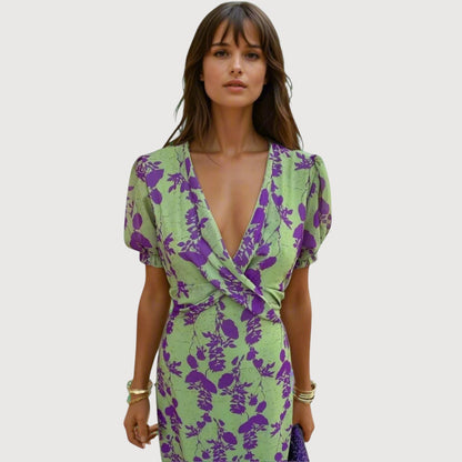 ROBYN I VINTAGE-KLEID MIT V-AUSSCHNITT