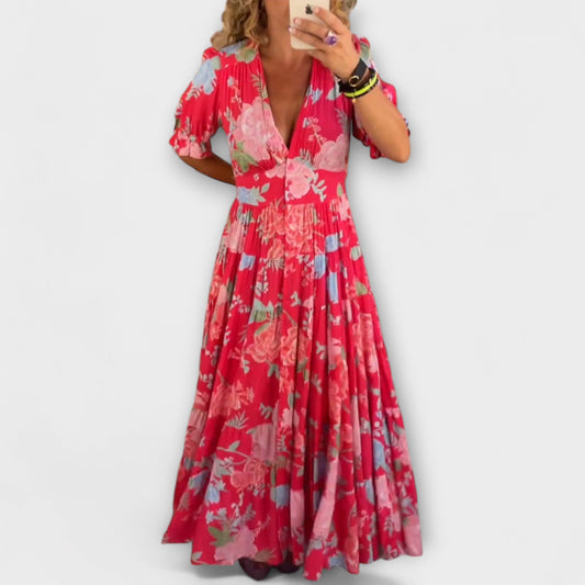 CATRISA I ELEGANTES MAXIKLEID MIT V-AUSSCHNITT