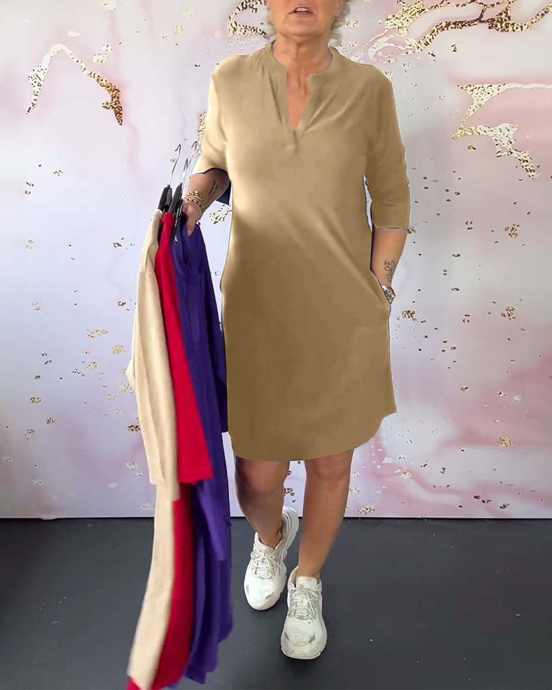 Camille – Klassisches Kleid mit V-Ausschnitt