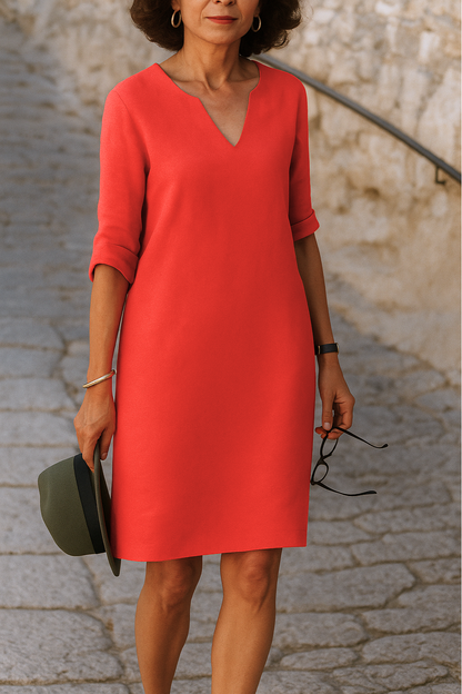 BETSEY I ELEGANTES KLEID MIT V-AUSSCHNITT
