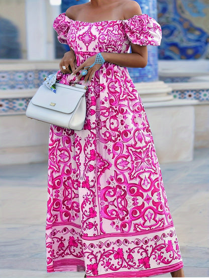 XANTHIS I SCHULTERFREIES BEDRUCKTES KLEID