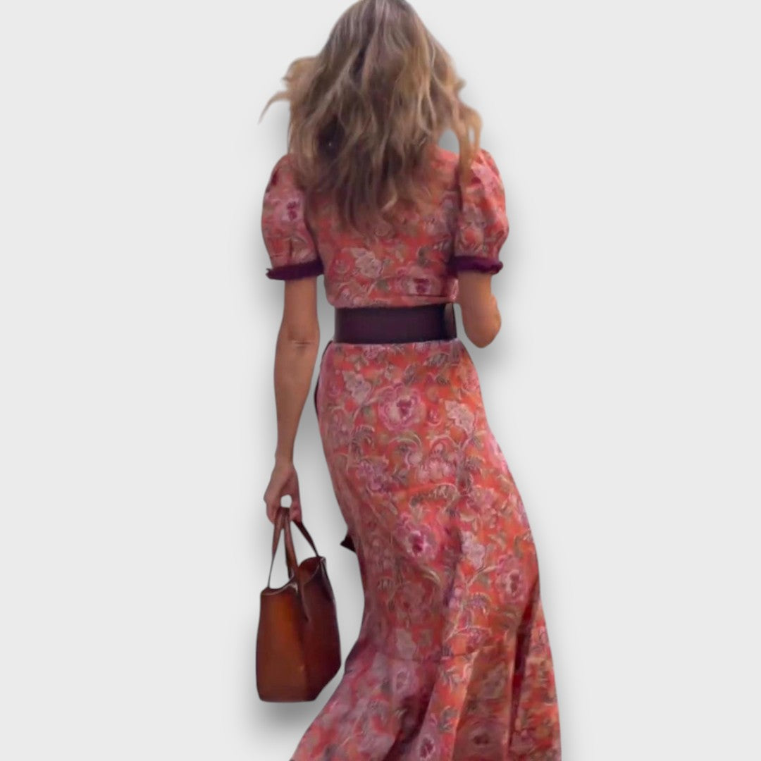 Evelyn – Feminines Wickelkleid mit Puffärmeln