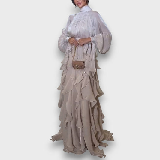 Valette – Fliessendes Maxikleid mit Volantdrama