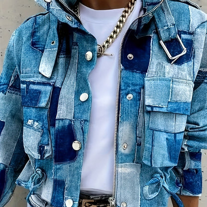 RENI I LÄSSIGE KARIERTE DENIM JACKE