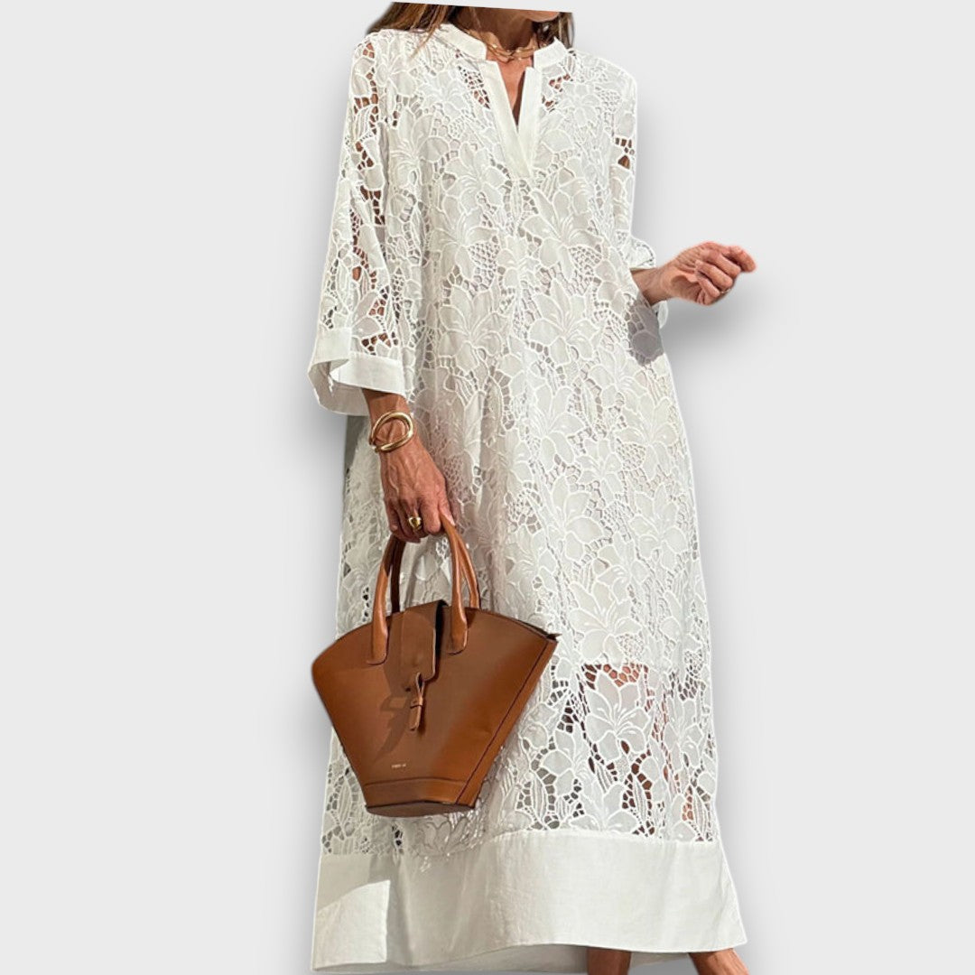 Ismee – Luftiges Kleid mit Print und kurzen Ärmeln