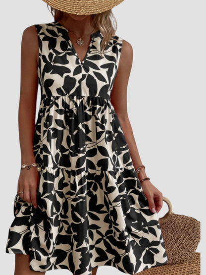 SERAPHINE I ÄRMELLOSES GEBLÜMTES KLEID