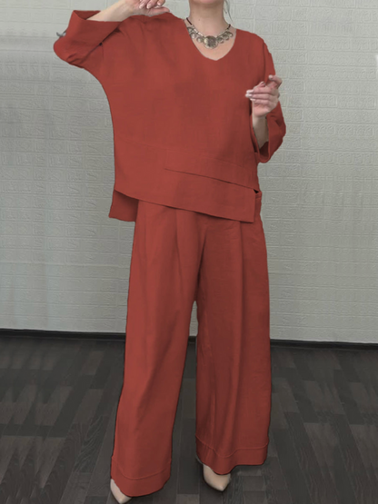 Renaya™ — Entspanntes Set aus Baumwolle & Leinen