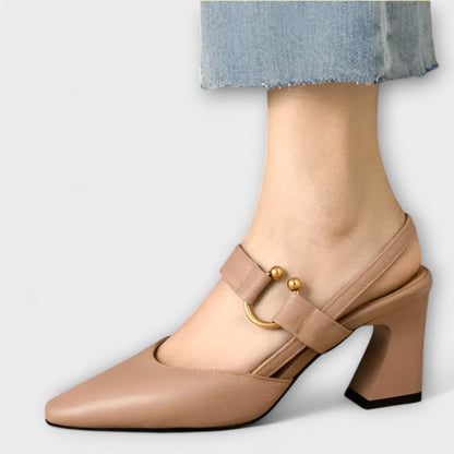 WALBURGIS I LEDERSANDALEN MIT BLOCKABSÄTZEN