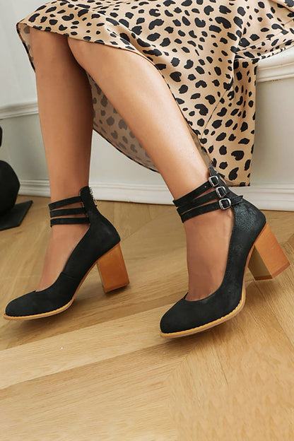 INGRID I VINTAGE-PUMPS MIT BLOCKABSATZ