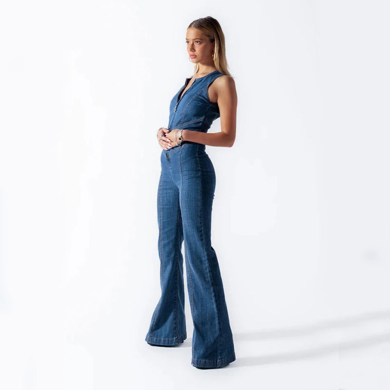 FRAUENLOB I KLASSISCHER DENIM-JUMPSUIT
