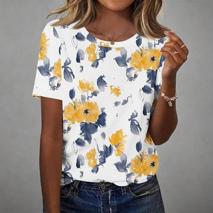 Vintage-T-Shirt Mit Blumendruck